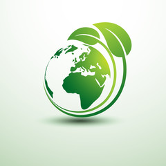 Green earth concept with leaves,vector illustration