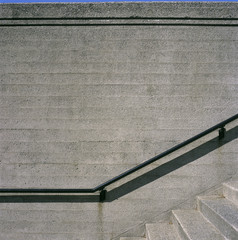 Concrete steps and iron railings