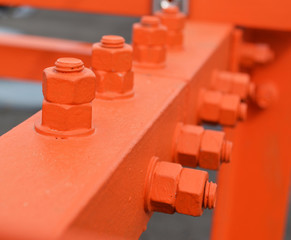 Screws and bolts were painted orange.