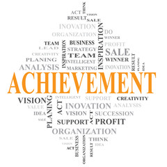 Fototapeta premium Acheievement and related word