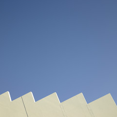 White wall and blue sky