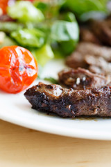 beef with salad