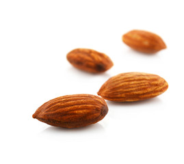Almonds isolated on white background