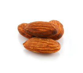 Almonds isolated on white background