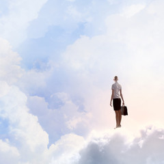 Businesswoman in heaven