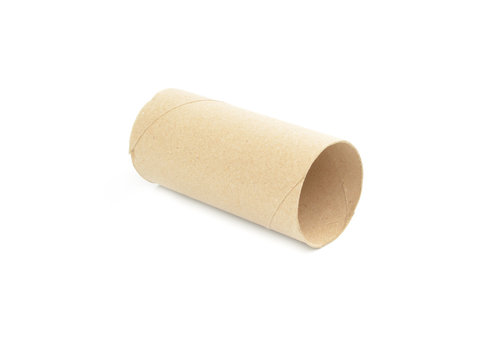 paper roll of bathroom on white background