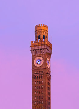 Sunrise over Emerson Bromo-Seltzer Tower in Baltimore