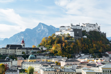 Obraz premium General view on historical city Salzburg, Austria