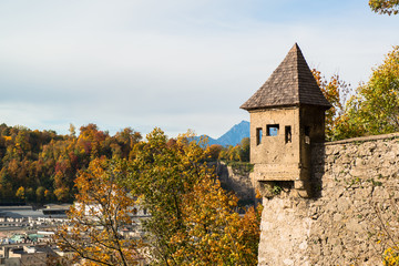 Fototapeta na wymiar General view of the historical center of Salzburg, Austria