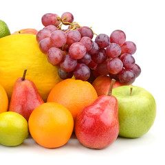 Naklejka na ściany i meble set of fruits isolated on white background