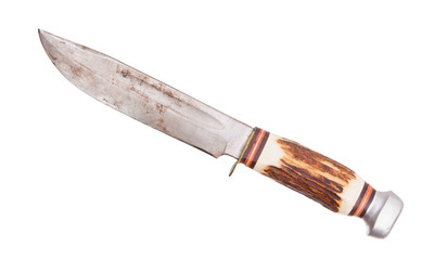Very old bowie knife isolated - obrazy, fototapety, plakaty