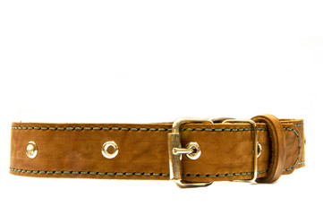 brown belt on white background