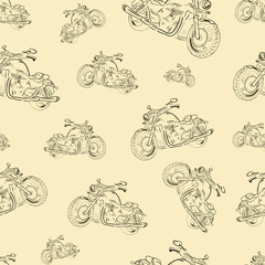 Seamless texture with motorcycles