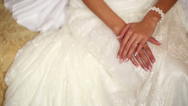 Hands of a Bride on Lap