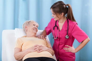 Senior talking with doctor