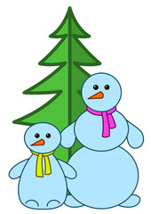 Snowballs with fur-tree