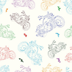 Seamless texture with motorcycles 2