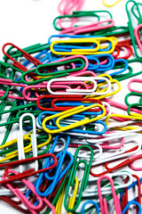 Colorful paper clips vertical.