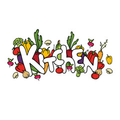 Fototapeta premium Vegetable composition. Kitchen. Illustration. Beautiful