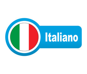 Etiqueta tipo app azul alargada Italiano