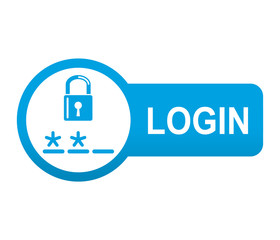 Etiqueta tipo app azul alargada LOGIN