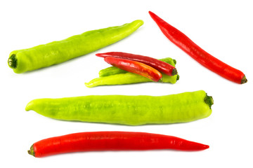 green pepper isolated on a white background