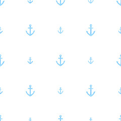 Marine watercolor seamless pattern of anchors. Vector