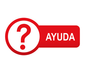 Etiqueta tipo app roja alargada AYUDA