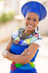 young south african zulu woman portrait outdoors