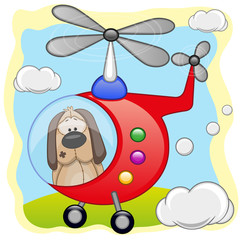 Dog in helicopter