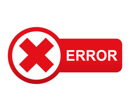 Etiqueta tipo app roja alargada ERROR