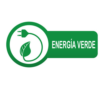 Etiqueta tipo app verde alargada ENERGIA VERDE
