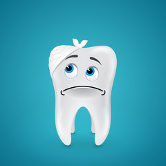 Bandaged sad tooth