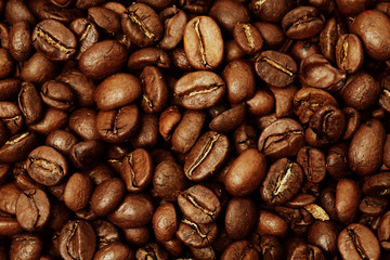 Textured coffee background, macro