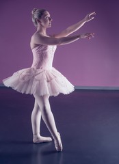 Graceful ballerina standing in pink tutu © WavebreakmediaMicro
