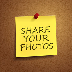 share your photos words on post-it