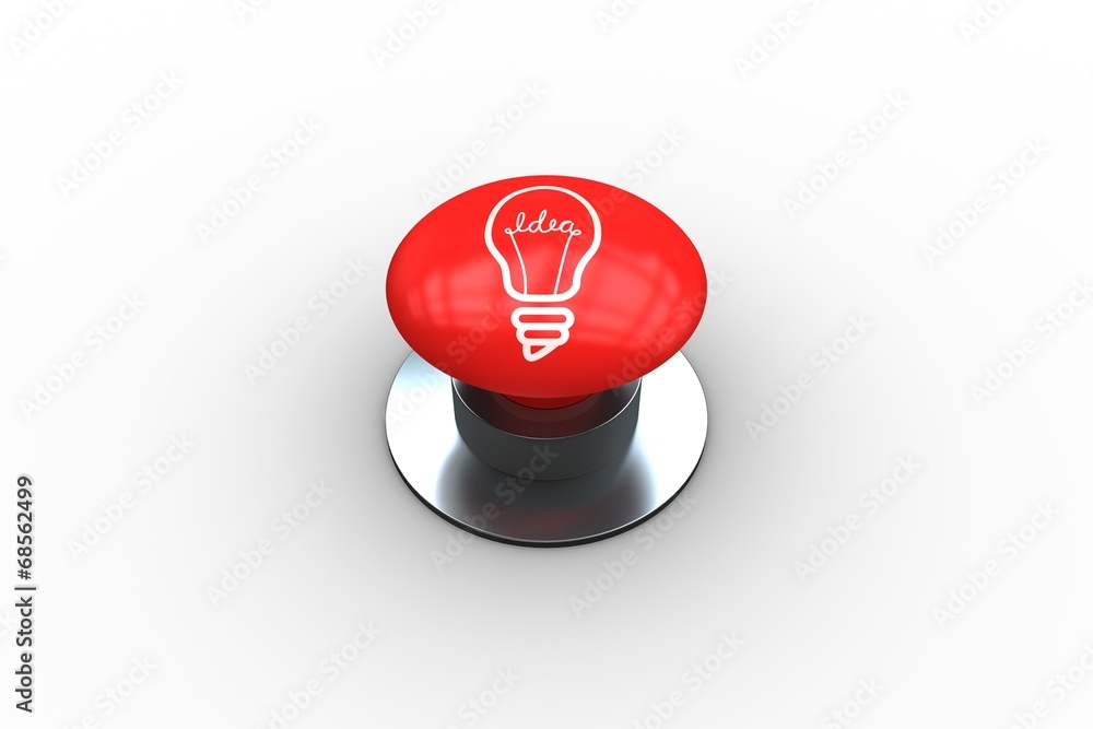 Poster Composite image of light bulb graphic on button
