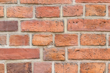 Background of red brick wall pattern texture.