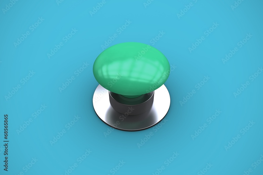Poster Composite image of digitally generated green push button