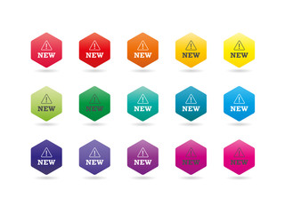 Set of colorful rainbow spectrum new badges sign vector