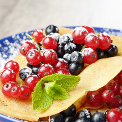 Crepes with berries