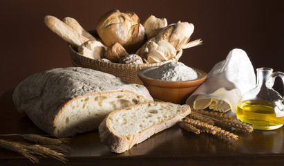 Bread on the wooden table