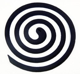 Mosquito coils on white background