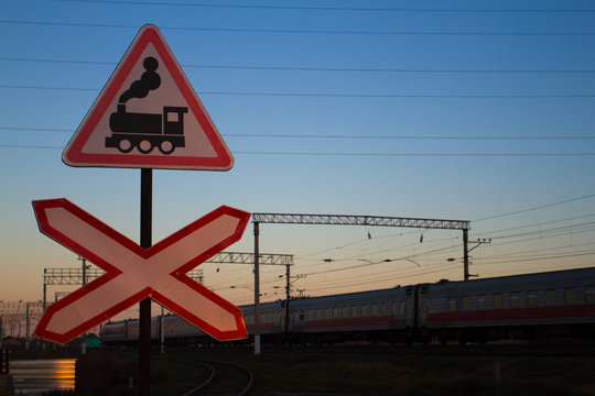 Railroad Crossing - Stock Image