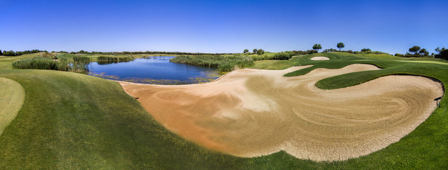Landscape view of a golf course in the Algarve.