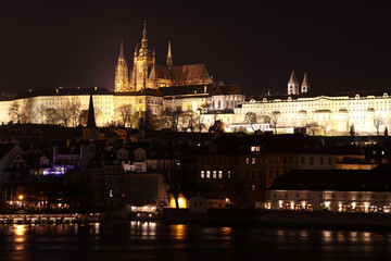 Fototapeta na wymiar Night view on the Prague castle, Czech Republic