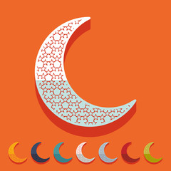 Flat design: moon