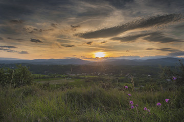 coucher de soleil en Ardèche