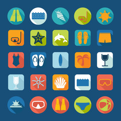 Set of summer tourism icons