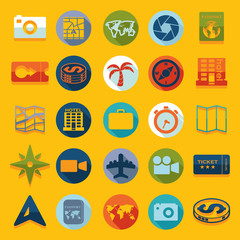 Set of summer tourism icons